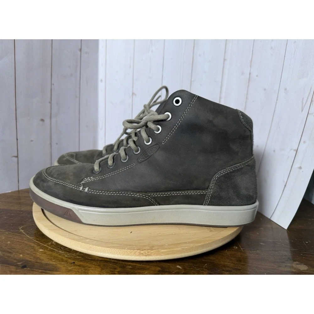 KEEN Glenhaven Mid Men's Size 9.5 Gray Nubuck Leather Shoe Sneaker Ankle Boots